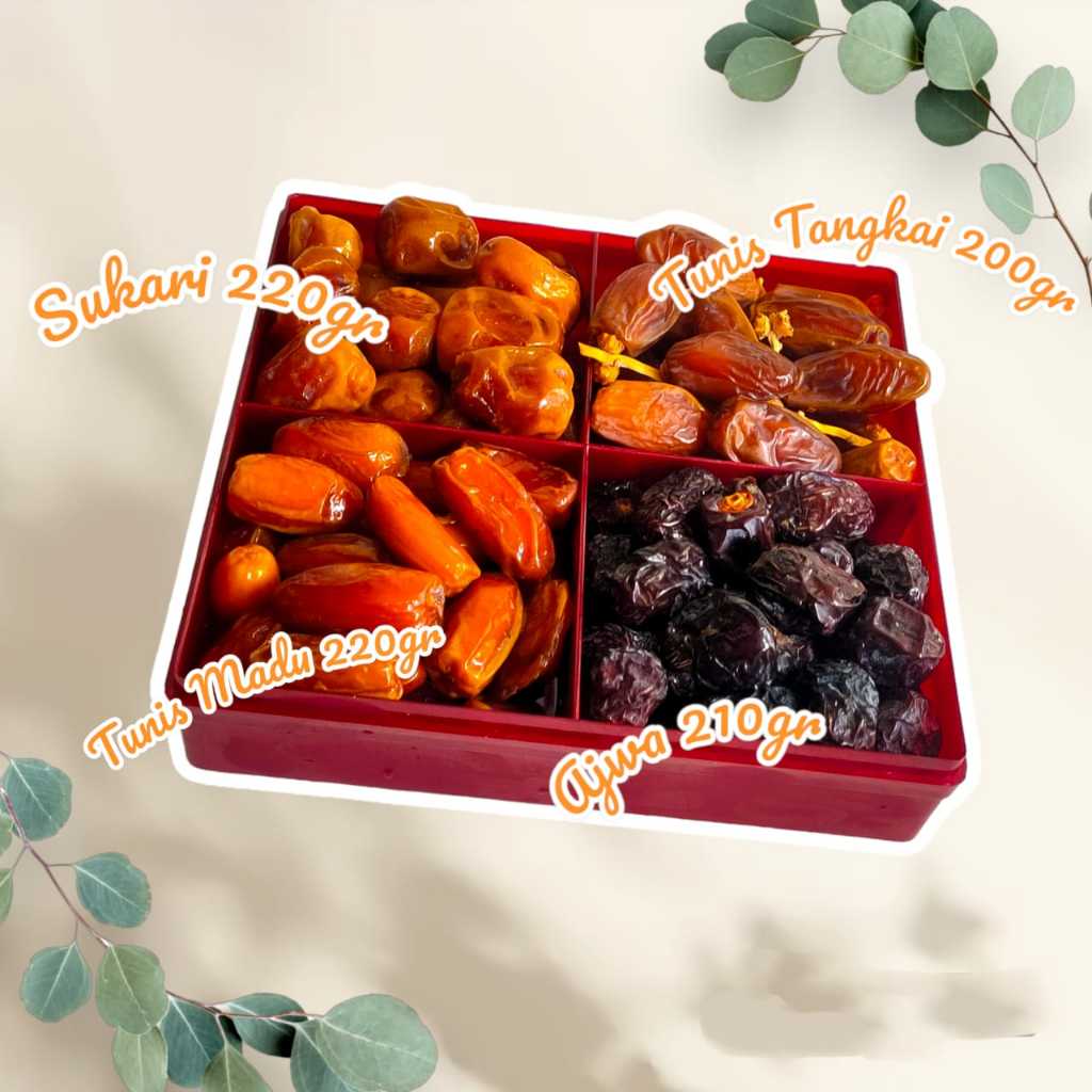 

Paket Hampers/Oleh-Oleh Haji/Umroh Al-Bait Gift E | Toples Sekat 4 | Kurma