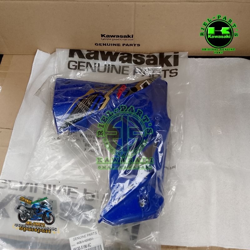 SAYAP KECIL SAMPING TANGKI KIRI NEW KLX 150 BF EXTREME BIRU LIST ORIGINAL KAWASAKI