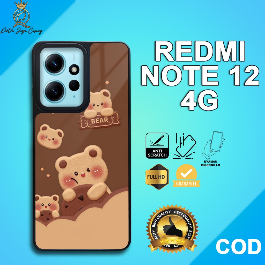Case Xiaomi Redmi Note 12 4G [ Beruang Lucu ] Casing Hp Redmi Note 12 4G Hardcase Softcase Glossy