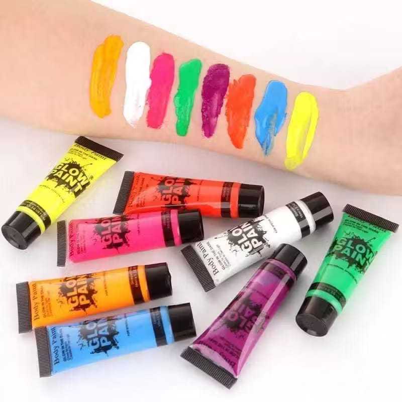 

6 Color Face Painting Make Up Glow In The Dark Body Painting 25ml Painting Cat Wajah Fluorescent Body Paint
