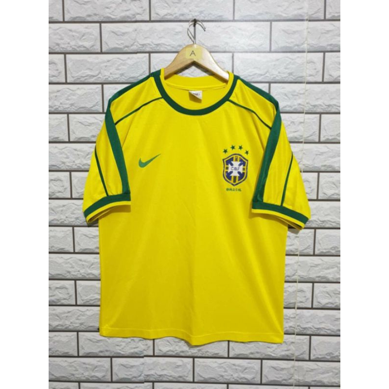 Brazil National Team Home Jersey World Cup 1998 Original Authentic Timnas Brasil WC 98 CBF Tim Nasio