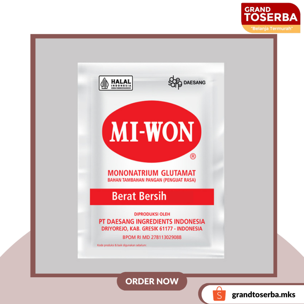 

Jual Miwon Msg Penyedap Rasa (tersedia 3 Ukuran) - 100gr, 250g, 500g