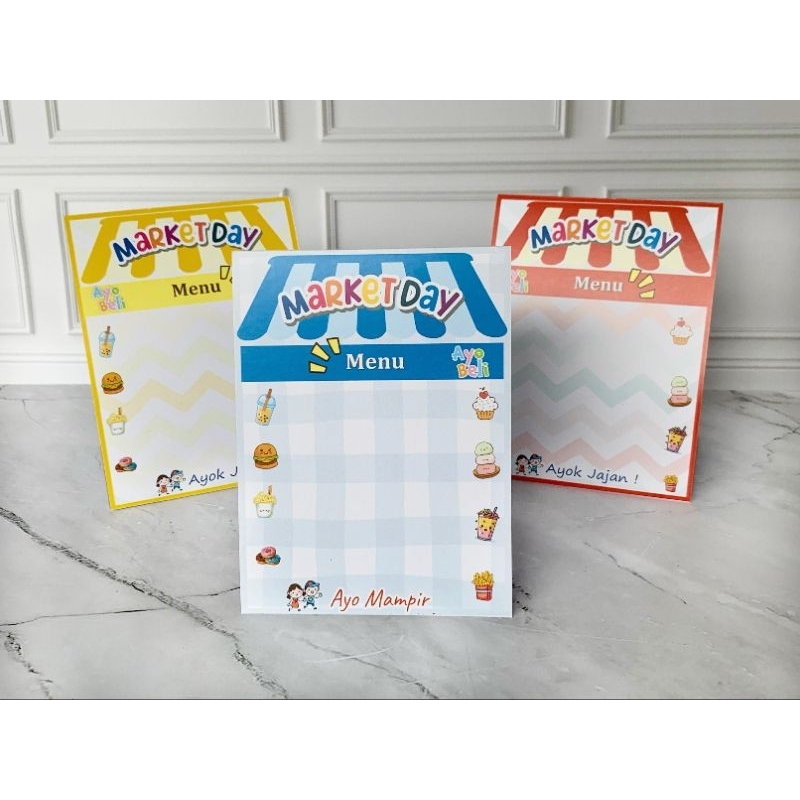 Market Day Menu Ayo Mampir KOSONG/POLOS (TIDAK BISA TULIS MENU/CUSTOM)