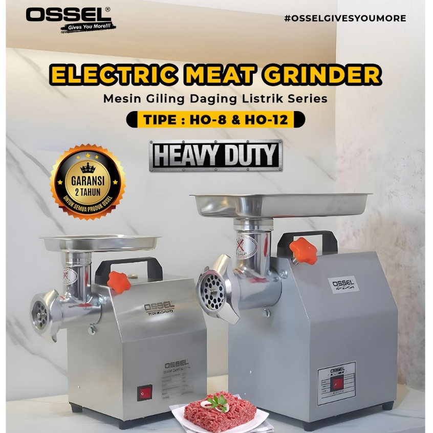 OSSEL Mesin Penggiling Daging Listrik Giling Daging Elektrik HO-8 Giling Kacang Giling Bumbu Ossel