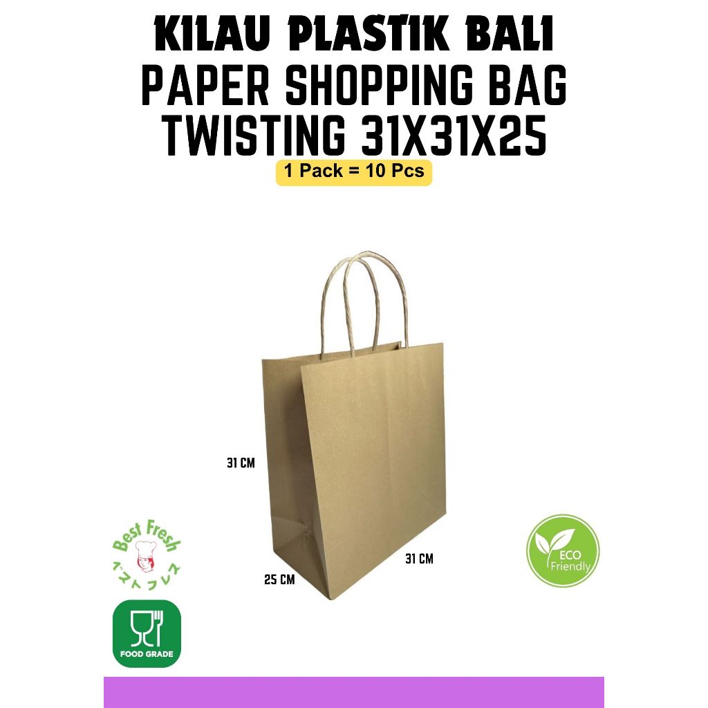 

Paper Bag Shopping SQUARE BT TWIST 31x31x25 | Tas Shopping Paper | paper Shopping Bag