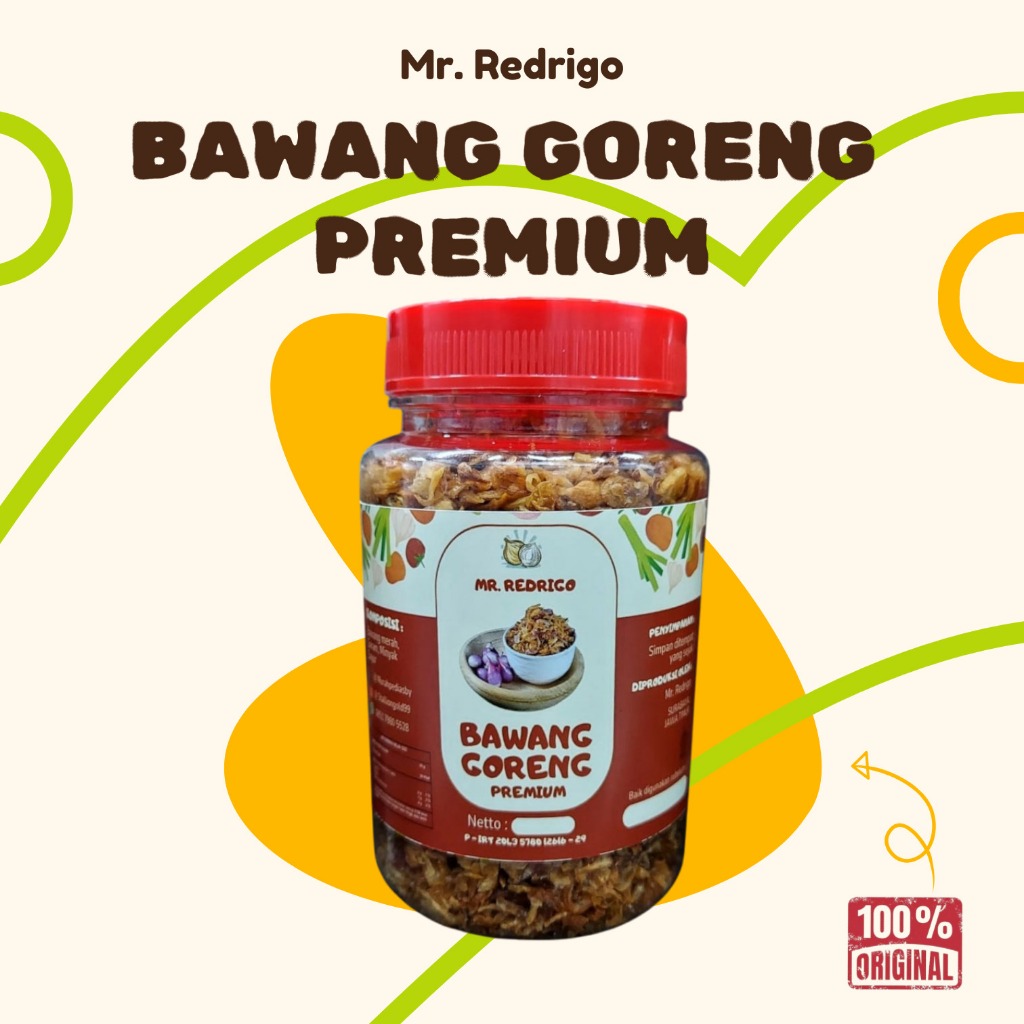 

Bawang Goreng Mr Redrigo 100 % Asli - 100 Gr Botol