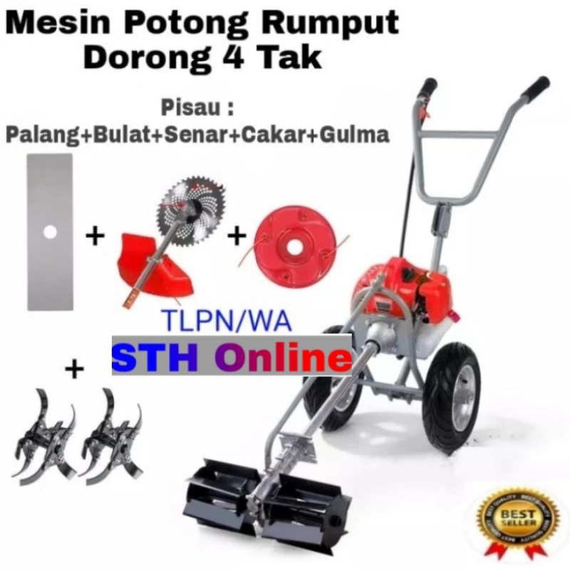 Mesin potong rumput dorong 4 tak mulifungsi