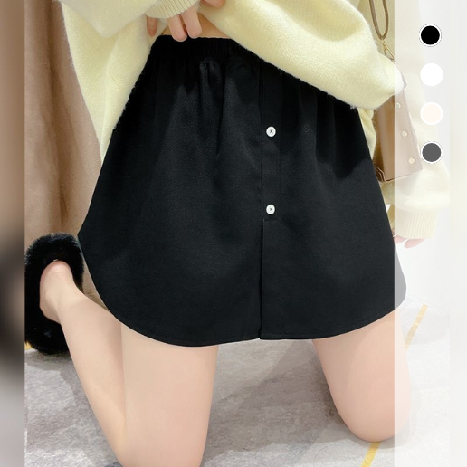 Rok Kemeja Palsu / Rok Sambungan Baju / Fake Skirt Extender / Rok Palsu Kancing Tengah