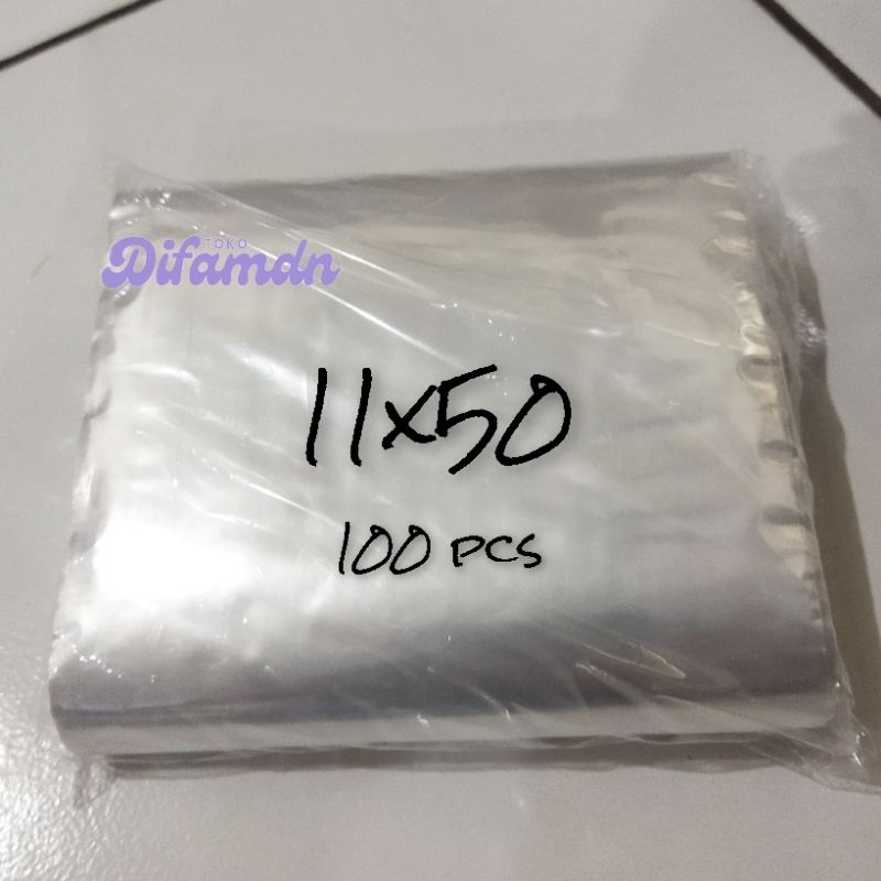 kantong plastik bening ukuran 11x50 tebal 02