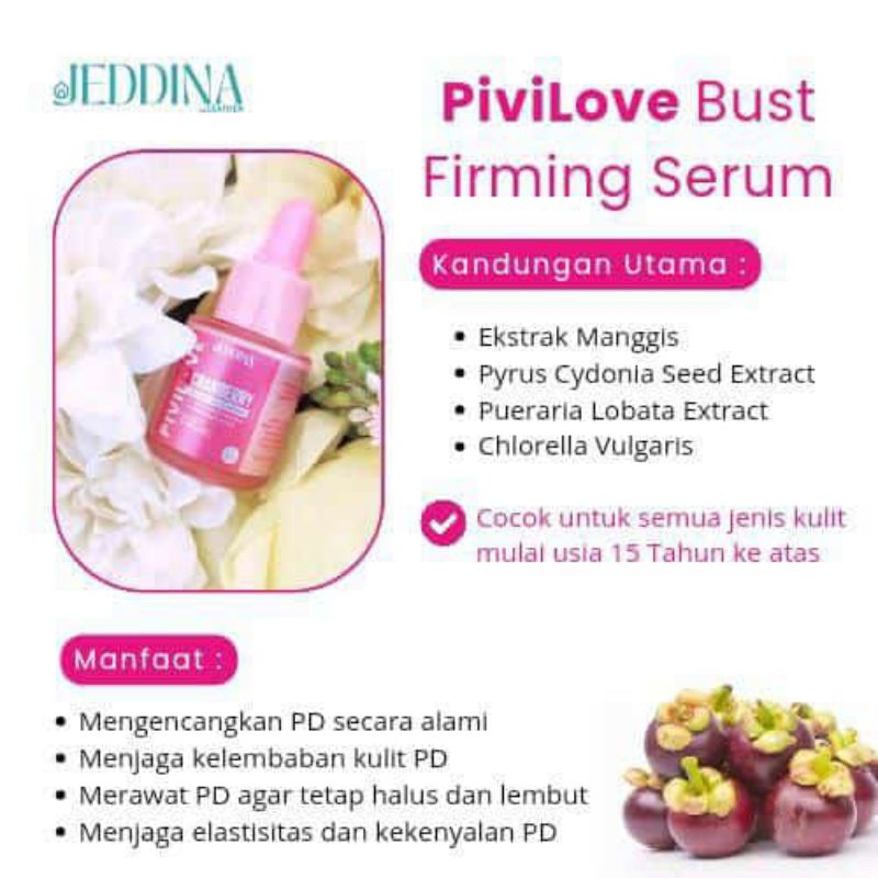 ❤ZAYRA❤pivilove bust firming serum 2in1 isi 20ml by jeddina || serum payudara dan mr.p pengencang pe
