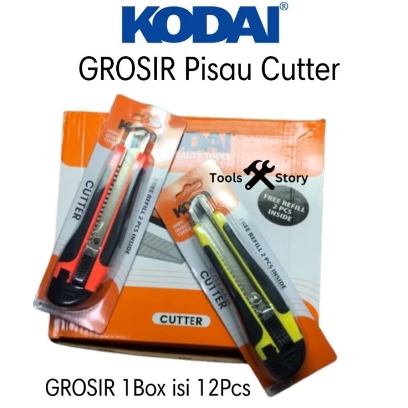 

KODAI Grosir 1box isi 12Pcs Cutter Body Besar / Pisau Cutter Auto Lock