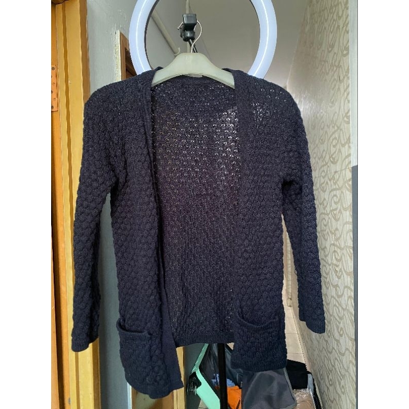 Cardigan Rajut Hitam Outer Wanita/PRELOVED