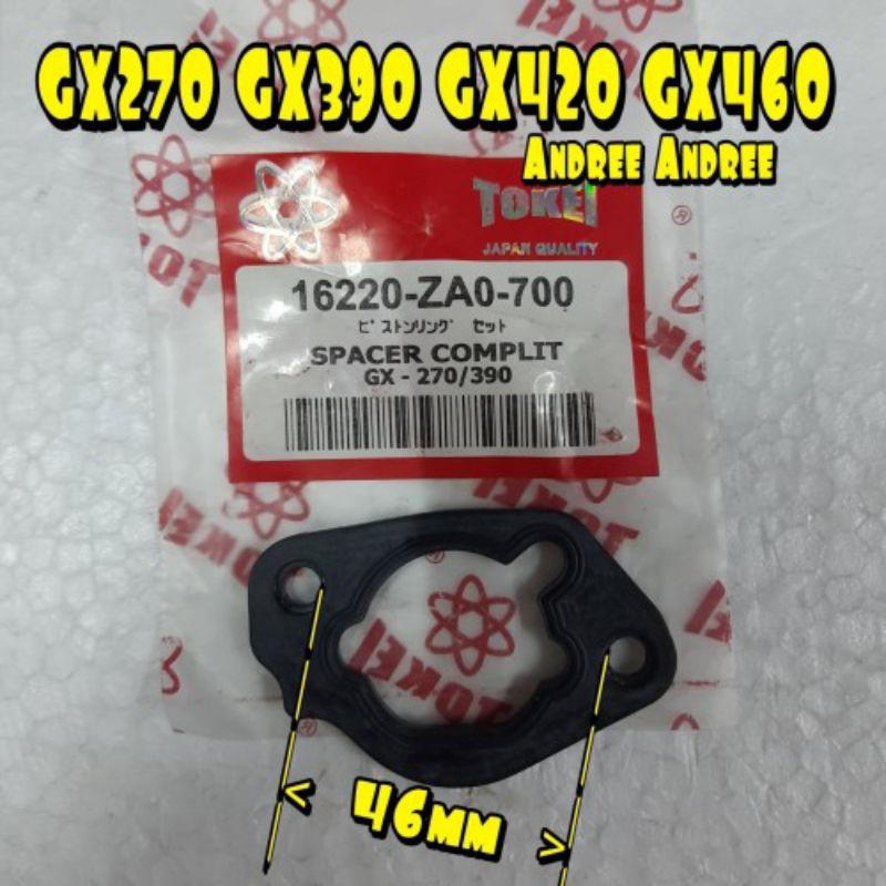 paking karburator GX 390 tokei / spacer komplit GX270/ GX 390 tokei