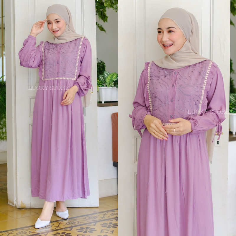 AMIRA GAMIS POLOS KOMBINASI BRUKAT RAYON TWILL