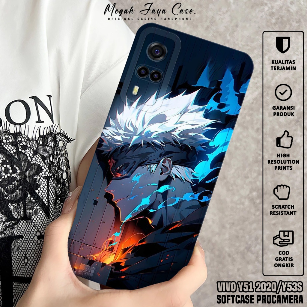 Case Hp VIVO Y51 2020 / VIVO Y53S - Softcase Hp VIVO Y53S / VIVO Y51 2020 Motif Gojo Satoru - Casing