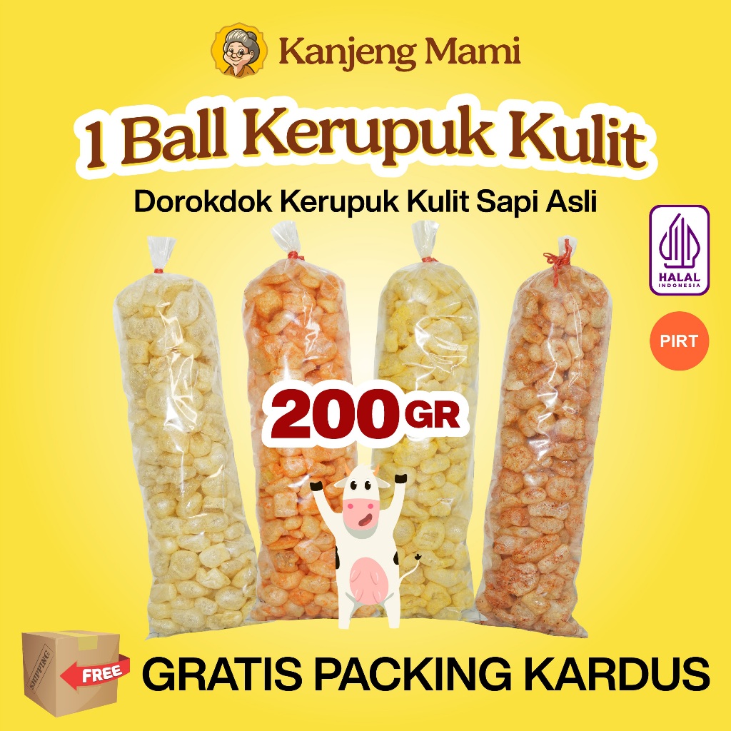 

DOROKDOK / KERUPUK KULIT / RAMBAK 200GR HALAL ANEKA RASA ORIGINAL GURIH RENYAH