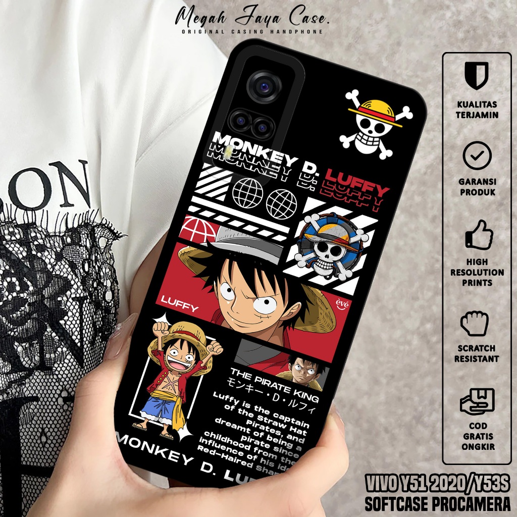 Case Hp VIVO Y51 2020 / VIVO Y53S - Softcase Hp VIVO Y53S / VIVO Y51 2020 Motif ONE PIECE - Casing H