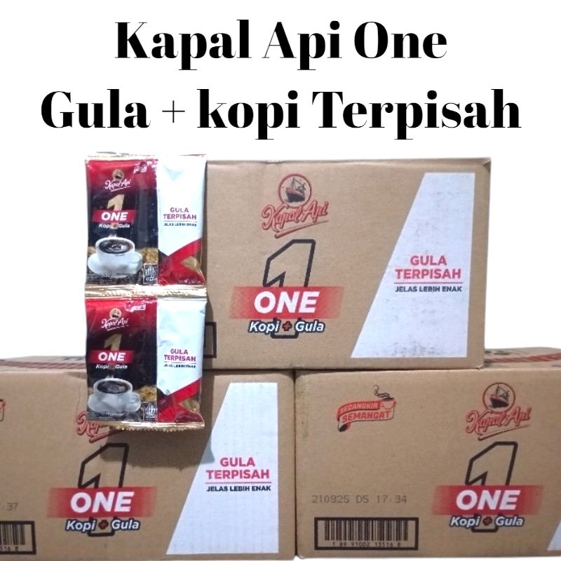 

Kopi Kapal Api One Manis Kopi dan Gula Terpisah 1 dus 120 Sachet