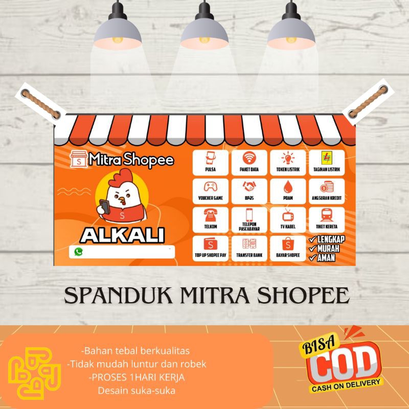 Banner Spanduk Backdrop Mitra Shopee/Banner Mitra Shopeee Custome / Backdrop Mitra Shopee Termurah t