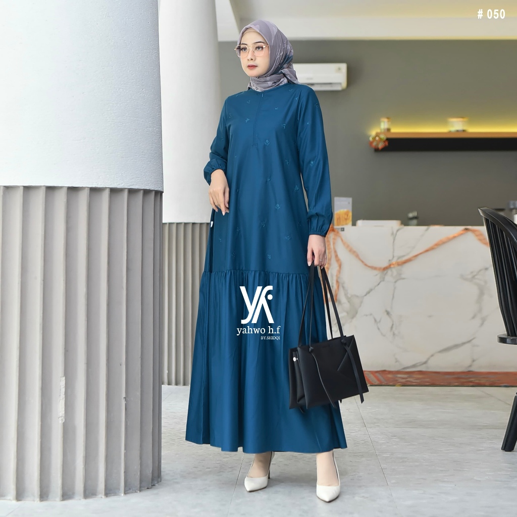 Yahwo hijab by shidqi - Gamis Bordir | Maxi Dress Cantik Terbaru |Toyobo Fodu|Busuy friendly