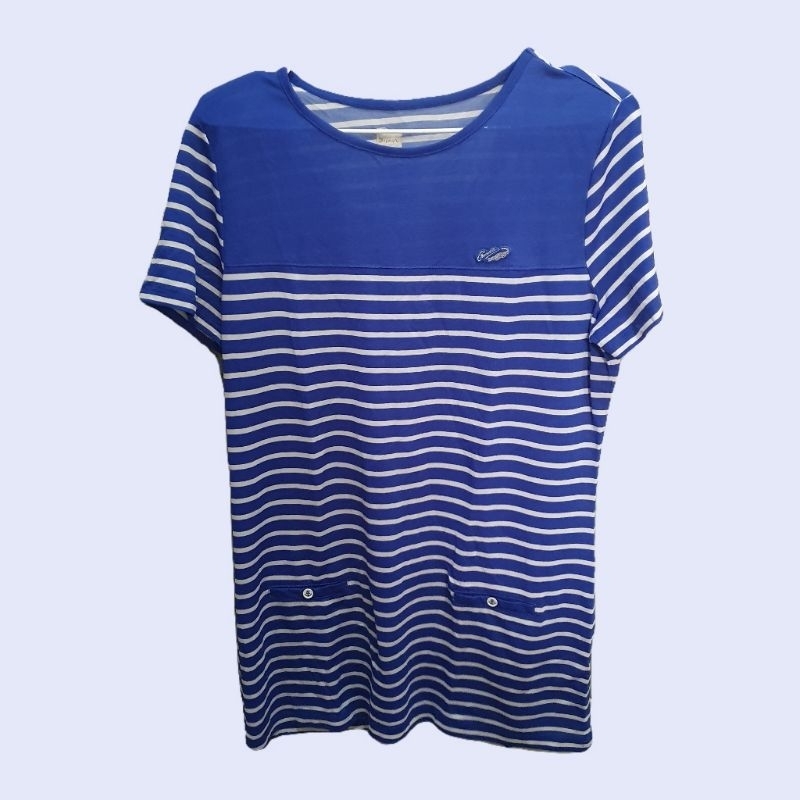 PL Kaos Blue Garis Crocodile || Kaos Wanita