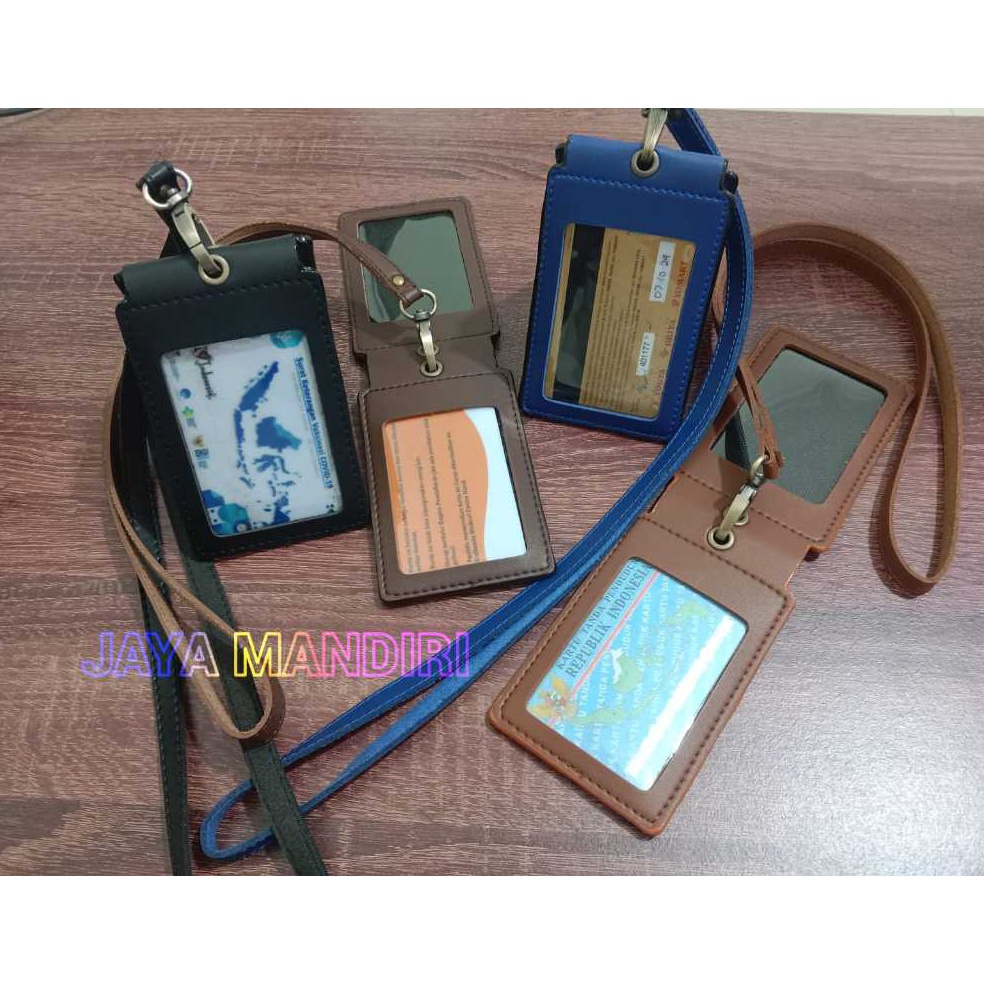 

Promo Populer Id Card name tag kulit Holder Double Flip Magnet Terbaru