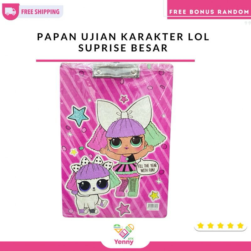

Papan Ujian/Clipboard With Cover Lucu LoL Suprise Made In China