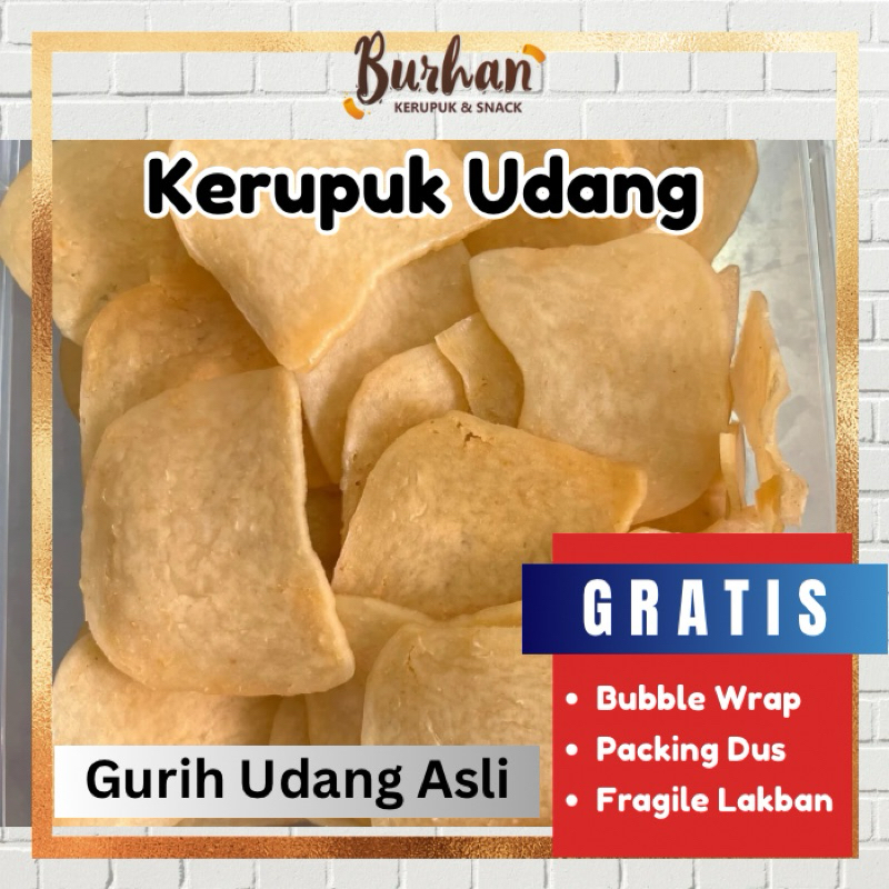 

Kerupuk Mentah Udang Asli 250gr | Cocok untuk Prasmanan/Kotak Hajatan | Burhan Kerupuk Grosir Jember