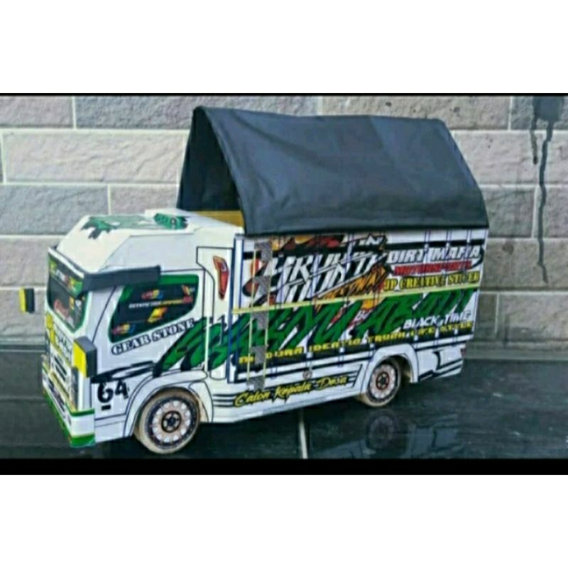 mainan anak truk oleng kayu + Remote control wahyu abadi putih  terbaiik terlaris dan termurah