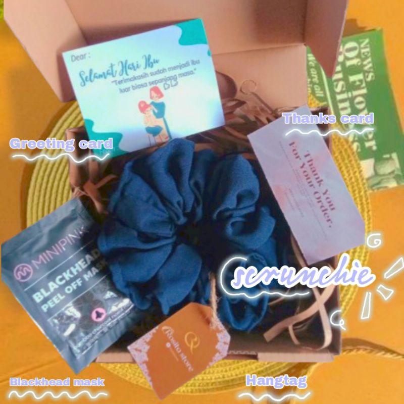 gift box scrunchie hadiah ulang tahun hari ibu