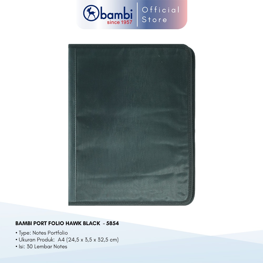 

Bambi Document Portfolio Hawk Black / Buku Agenda Ukuran A4