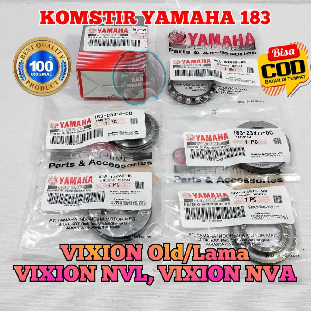 KOMSTIR 183 ASLI ORIGINAL MOTOR YAMAHA VIXION OLD / LAMA , VIXION NVL , VIXION NVA KONES SATU SET