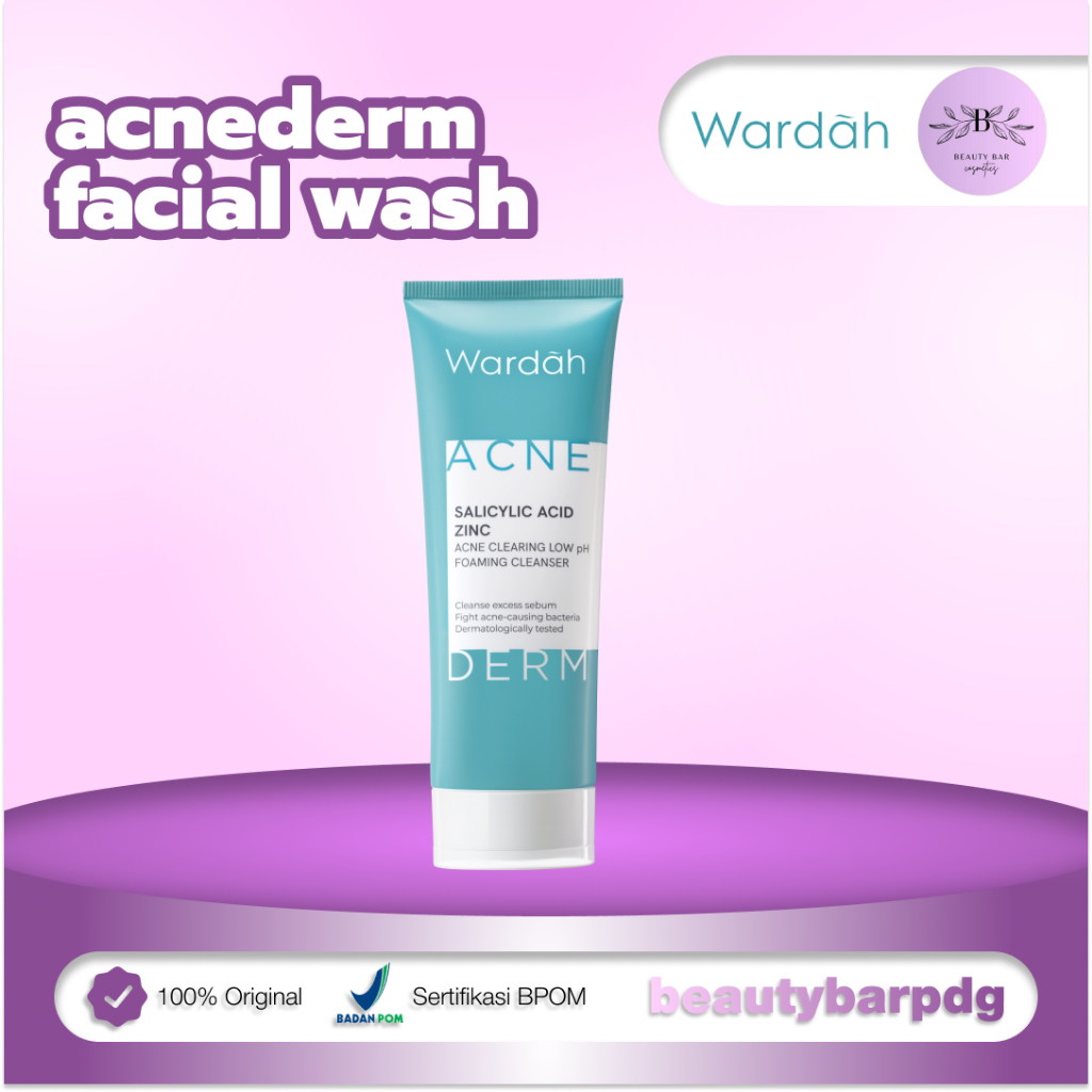 Wardah Acnederm Pure Foaming Cleanser 50ml | Face Wash | Sabun Cuci Muka