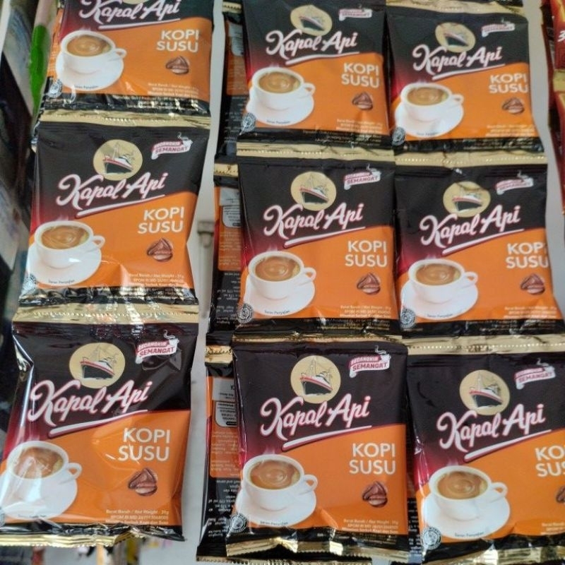 

kopi kapal api susu kopi susu 1renceng isi 10bungkus