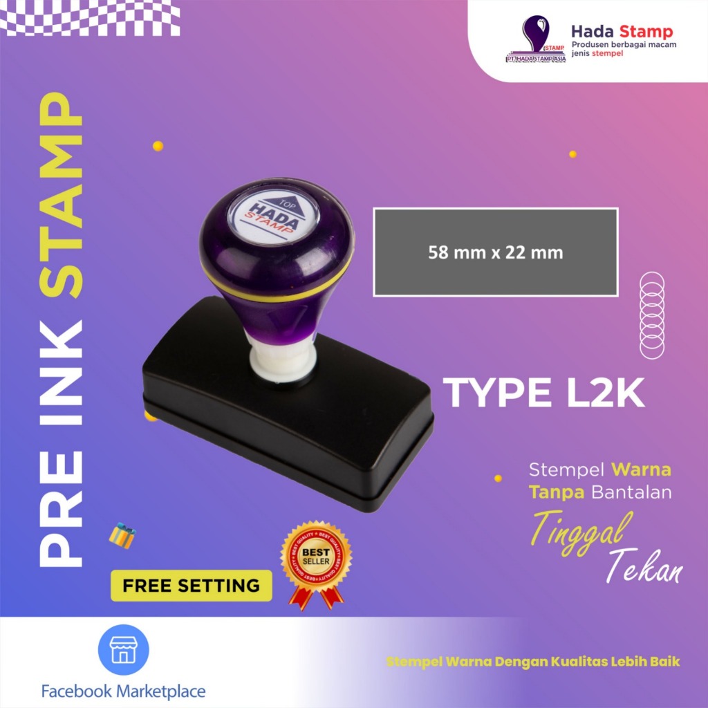 

Gramedia Bengkulu - Hada Stamp (Stempel L2K Ukuran 58 MM x 22 MM)