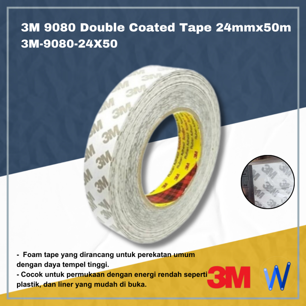 Foam Double Tape 3M 9080 Double Coated Tape 24mmx50m  3M-9080-24X50