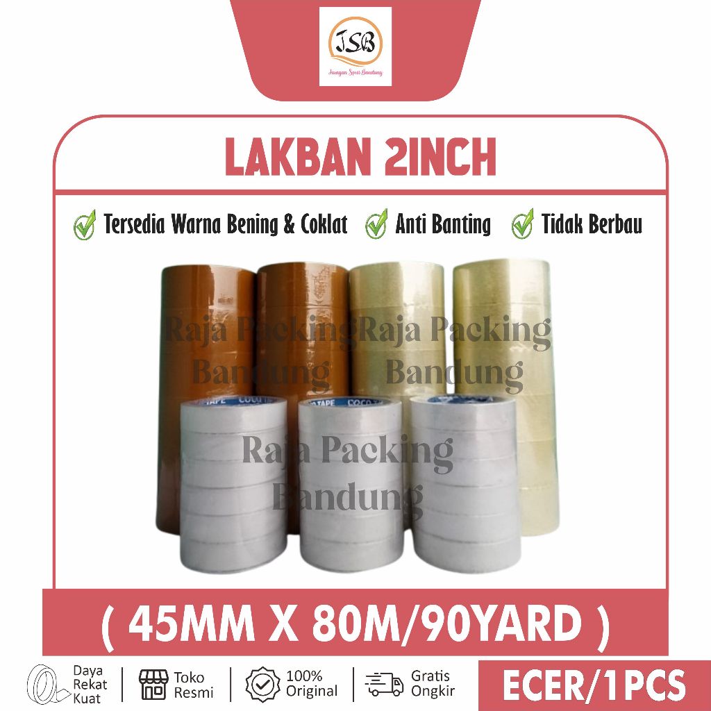 

Lakban Bening - Lakban Coklat (45mm x 80m/90yard) REAL Lakban Selotip Lakban murah Lakban 2 inch TERMURAH