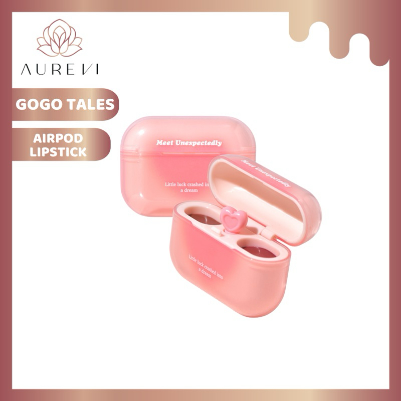 ✨AUREVI✨ Gogo Tales Double Lip Glaze Mirror Lip Gloss Lip Mude Nude Lipstick airpod