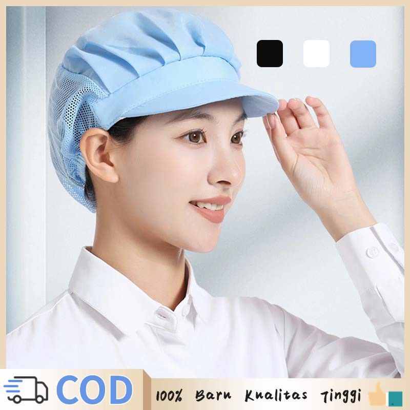 Topi Koki Topi Chef Wanita Topi Kitchen Hitam/Putih/Biru Topi Koki Murah