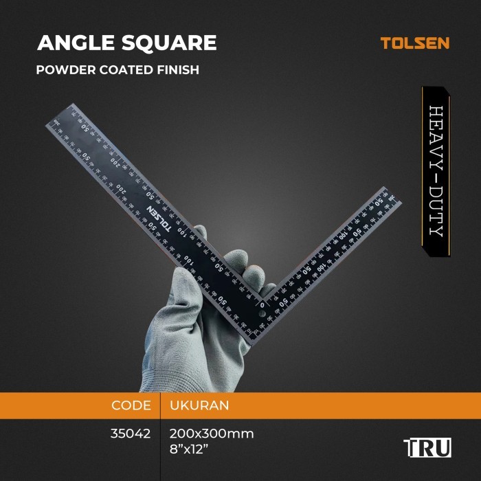 

ANGLE SQUARE Siku Meter Penggaris Siku 200x300mm Tolsen 35042