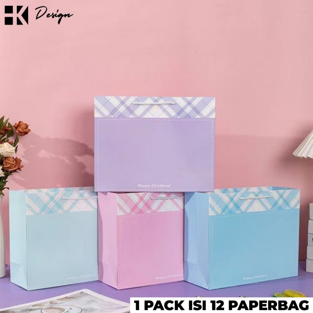 

[17957 12 PCS] PAPERBAG MOTIF UKURAN 32X25X11.5 TAS KADO ULANG TAHUN GOODIE BAG MOTIF