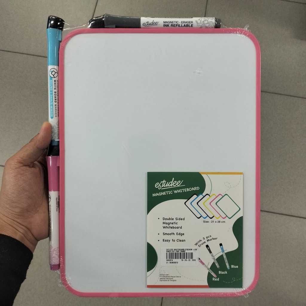 

Gramedia - DSCT ESTUDEE WHITEBOARD 21X28CM +3MARKER SET PINK FRAME