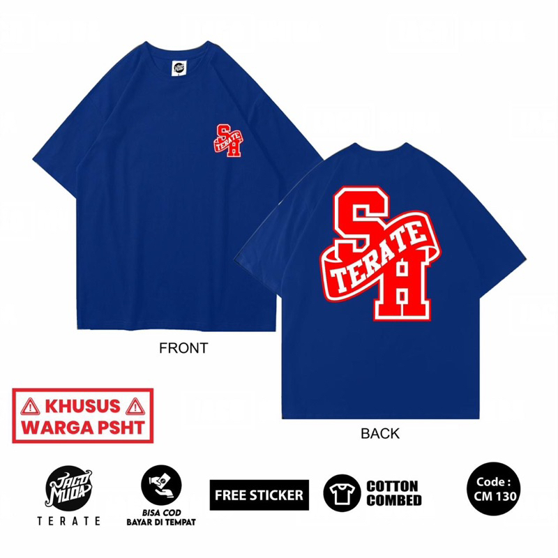 Jagomuda Terate Kaos SH Terate Simpel Warna Biru Cotton Combed 24s