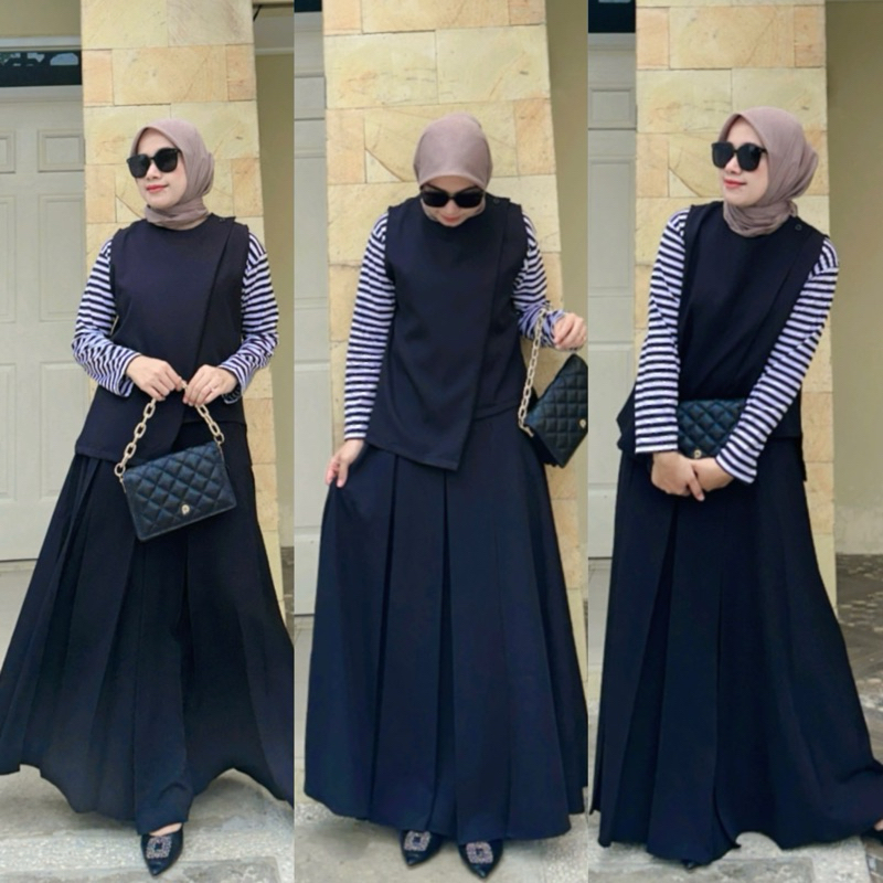 set vest celana dan set vest rok