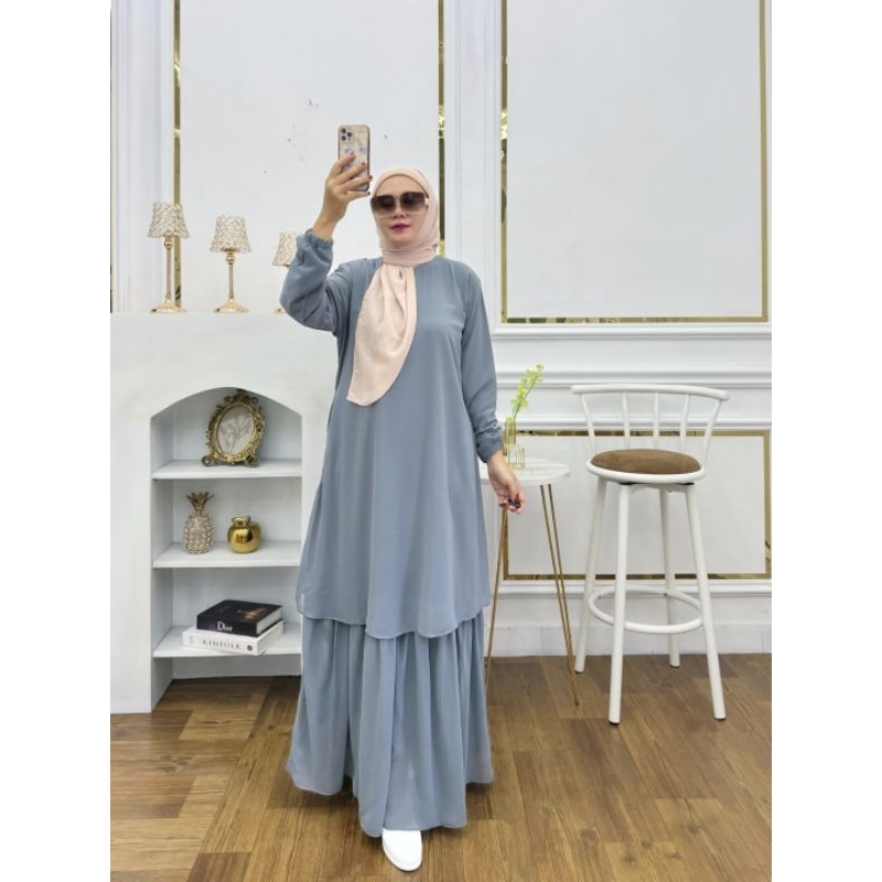 gamis wanita ceruti babydoll premium polos malaysia