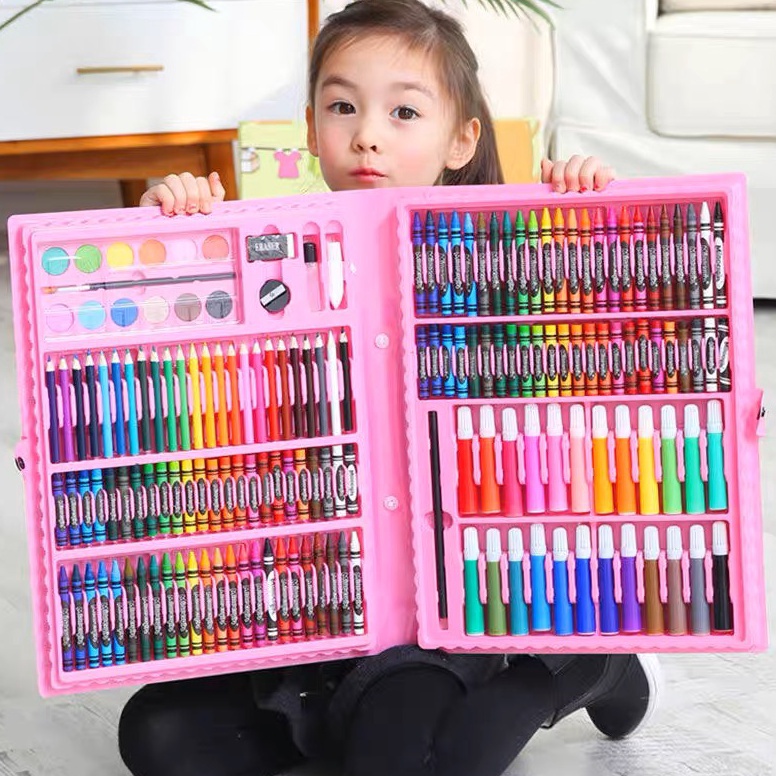 

KODE R95D Crayon Set Peralatan Gambar Lukis Pensil Warna Art Set isi 15 pcs Kualitas Premium