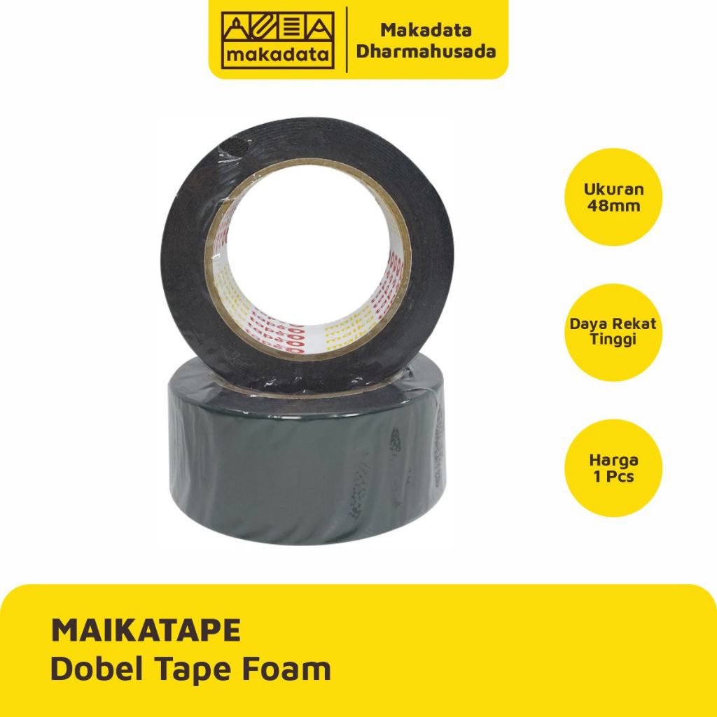 

ISOLASI DOUBLE TAPE FOAM MAIKATAPE 48MM (1 PCS) MURAH