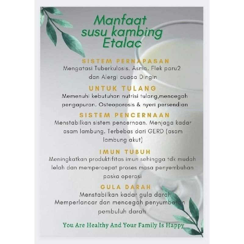 

Susu kambing Etalac paket 4 box