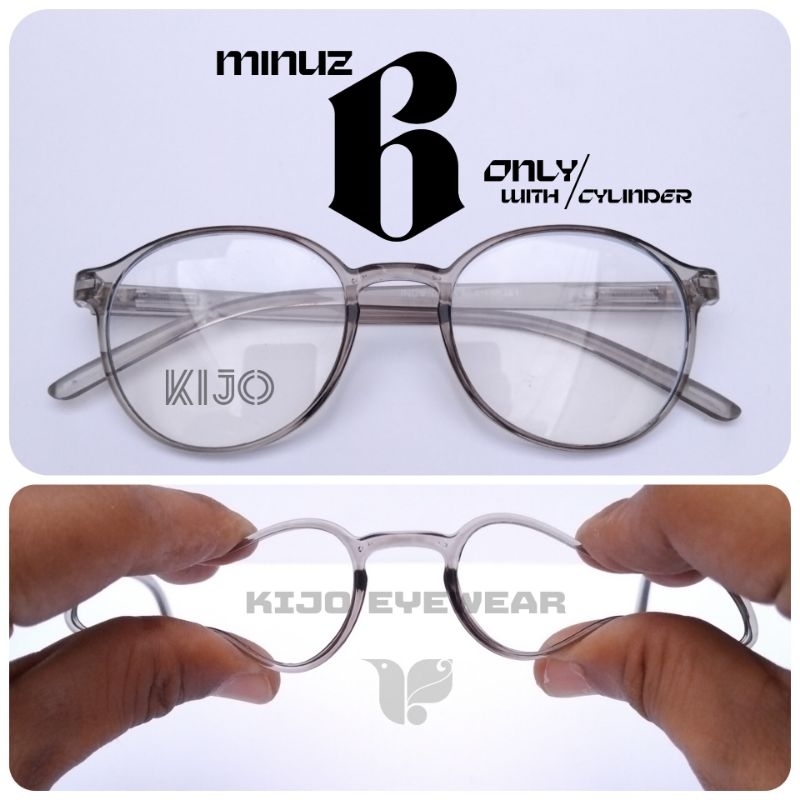 Kacamata Bulat Lentur Minus 8 7 5 6 4 2 3 1 Elastis Ganti Lensa Custom Resep Request Ukuran Min Plus