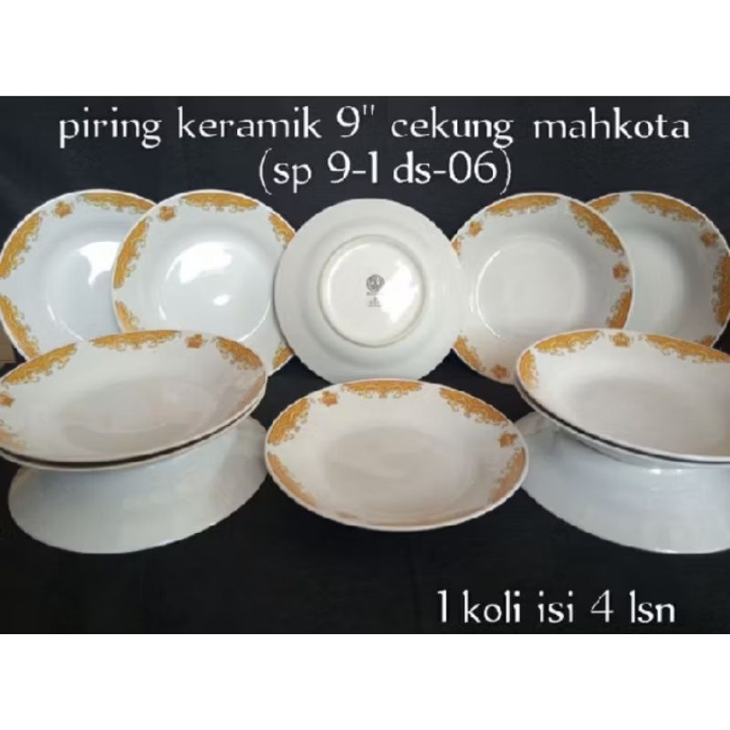 PIRING MAKAN MOTIF MAHKOTA PERLUSIN/ PIRING MAHKOTA SUNBIRD CANTIK/PIRING MAKAN BAHAN KERAMIK
